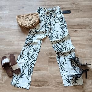 Zara Palm Print lightweight Pants